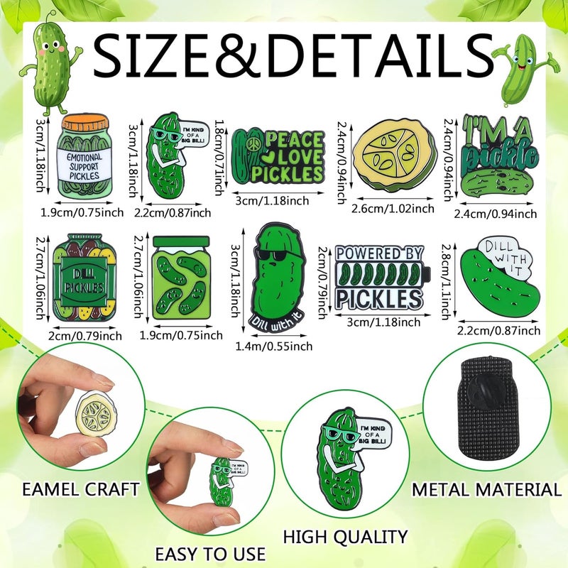 CraftyDream 40 Pcs Funny Pickles Enamel Pins for Backpacks Pickle Lover Gifts Cartoon Dill Cucumber Lapel Pins Lovely Cute Brooch for Women Men Clothes Bags Accessories Gifts - Image 2
